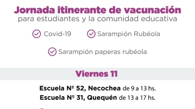Vacunación contra Covid, Sarampión y Rubéola en escuelas del distrito