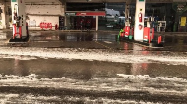 Con un fuerte temporal de granizo entró la ola polar a Neco