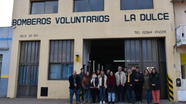 En La Dulce, Mauro Velázquez y parte de su equipo visitaron una tornería y el cuartel de Bomberos Voluntarios