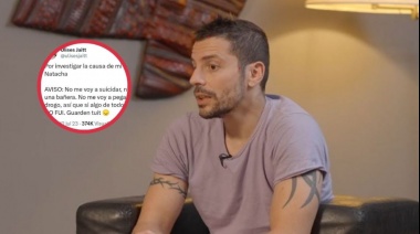Ulises Jaitt replicó el tuit de Natacha para advertir que no se iba a suicidar tras denunciar que recibió una amenaza