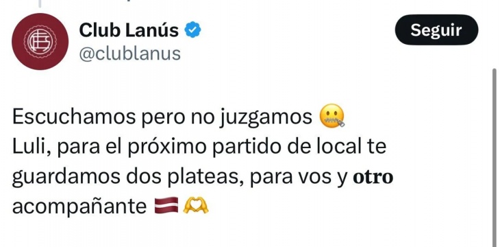 Lanús le dio un palco a una fanática.