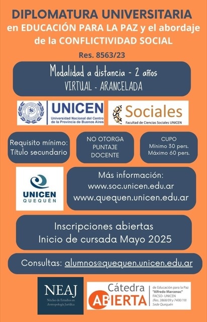 Diplomatura Universitaria en Eduacación para la Paz y el Abordaje de la Conflictividad Social.