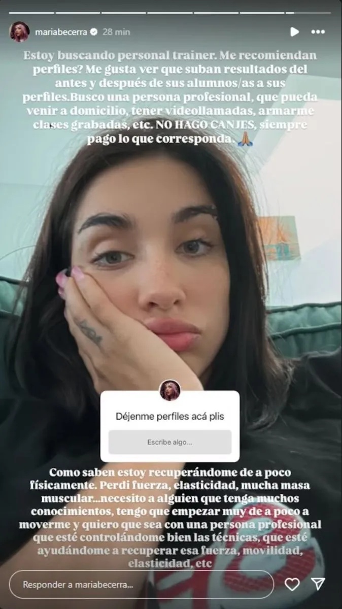 Maria Becerra en redes sociales.