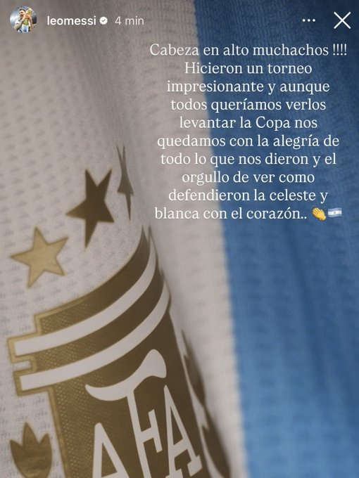 El mensaje de Messi a la selección argentina sub20