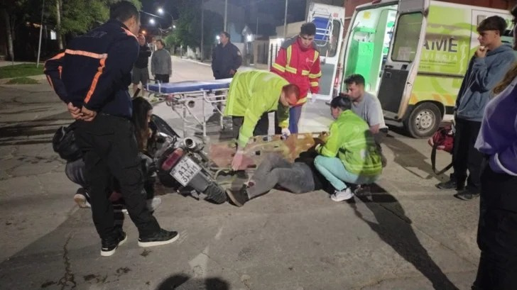 Colisión entre dos motos 