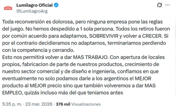 Lumilagro en redes sociales.