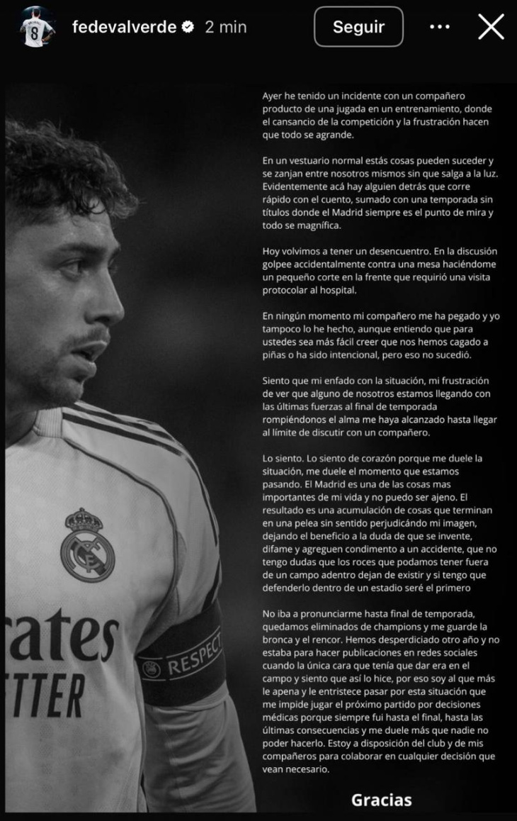 El descargo de Valverde.