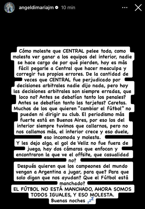 Dí María por Instagram.