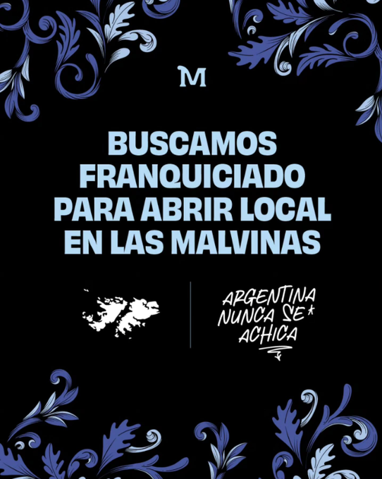Mostaza busca abrir un local en las Islas Malvinas.