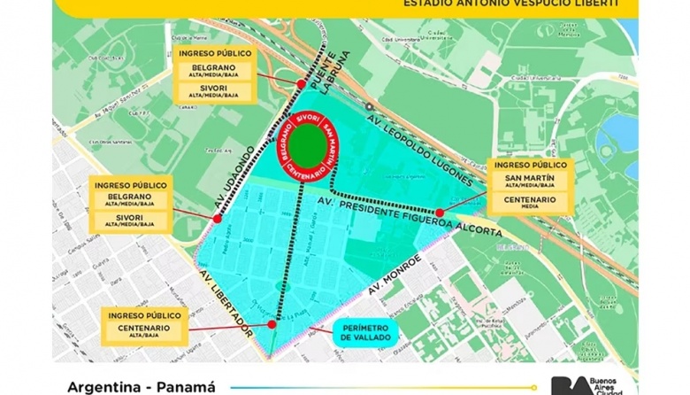 Cómo será el operativo de seguridad para el partido entre Argentina y Panamá: a qué hora abre el Monumental y los cortes de tránsito