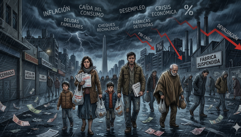 Consumo en caída, industria en retroceso y cheques rechazados: la tormenta perfecta