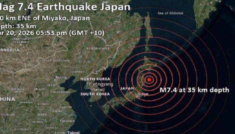 Alerta en Japón: Terremoto de 7.5 y alerta de tsunami con olas de hasta 3 metros