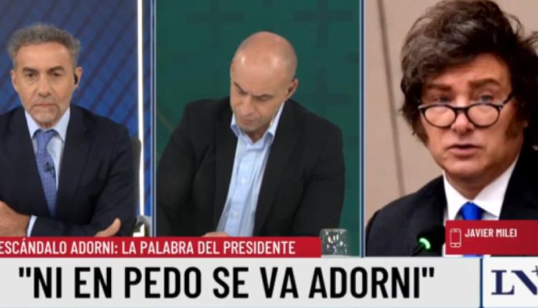 "Ni en pedo se va Adorni": Milei desde EE.UU. defendió a los gritos a su jefe de Gabinete