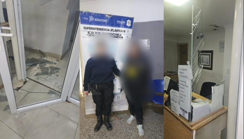 Furia y destrozos en la Clínica Cruz Azul: aprehendieron a una joven de 18 años que atacó la guardia