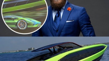 Conor McGregor presentó su nuevo yacht Lamborghini 63
