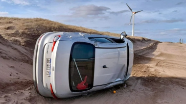 Un Fiat Cronos Terminó Invertido Cerca del Molino Viejo