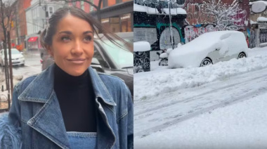 María Becerra quedó en medio de la tormenta de nieve en Nueva York y grabó el momento