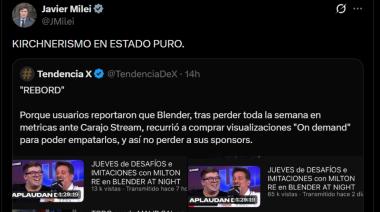 Milei se cruza con Rebord y Blender en una polémica por métricas