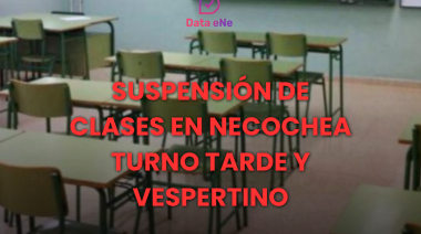 URGENTE: Suspenden las clases en Necochea y Quequén para los turnos tarde y vespertino