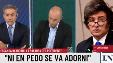 "Ni en pedo se va Adorni": Milei desde EE.UU. defendió a los gritos a su jefe de Gabinete